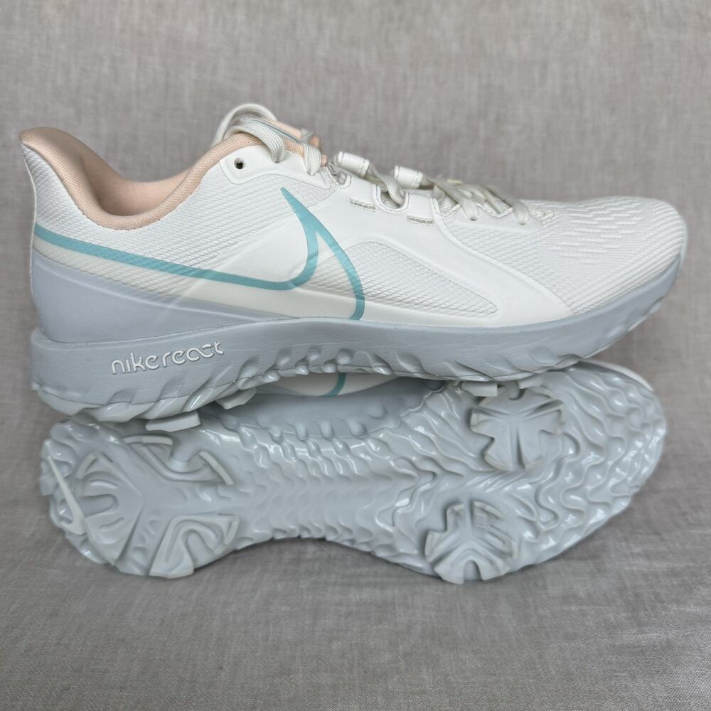 [MENS 9.5] Nike React Infinity Pro Sail Light Dew Crimson Golf Spikes CT6620-108